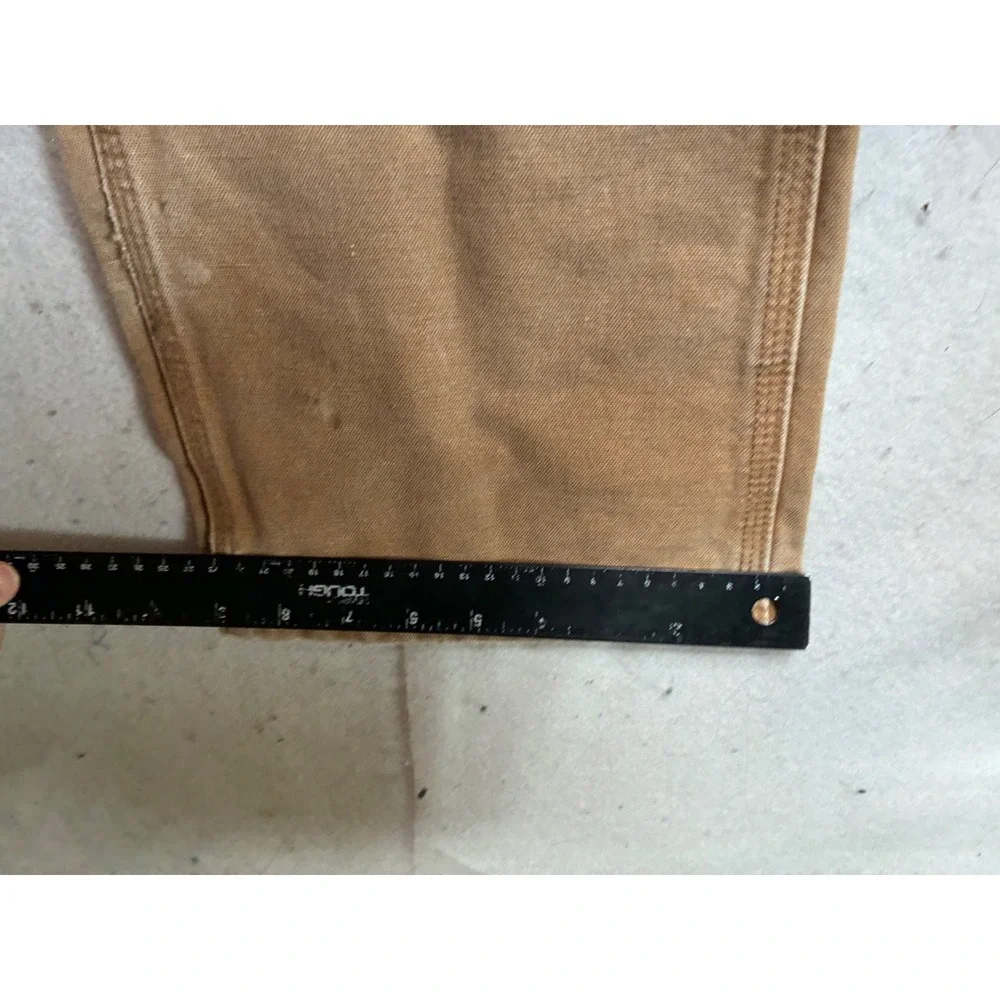 Carhartt B11-BRN Brown Duck Canvas Dungaree Fit Work Pants 32x36 Distressed